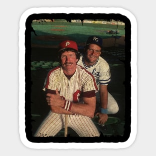 Mike Schmidt in Philadelphia Phillies and George Brett in Kansas City Royals Sticker